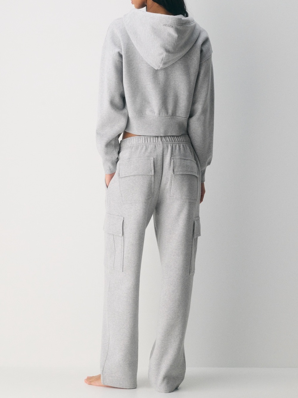 Aritzia TNA Light Gray Cargo Track Pants